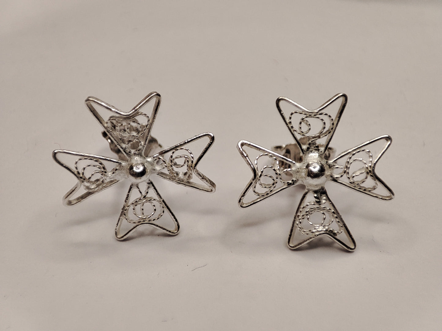 The Maltese Cross - pin earrings