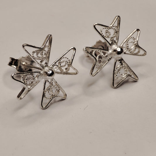 The Maltese Cross - pin earrings