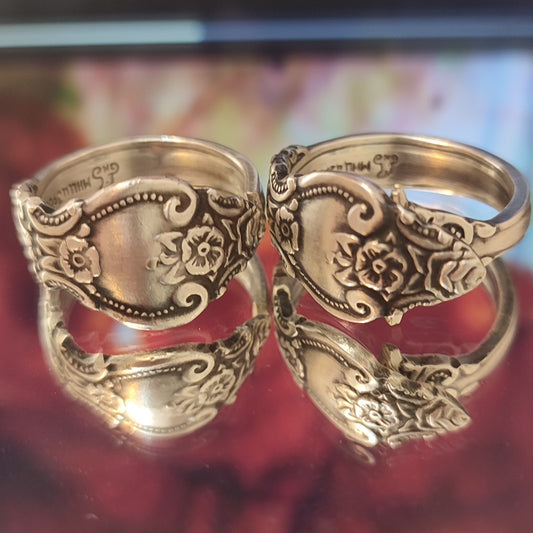 The regal pair  - Spoon rings for a couple