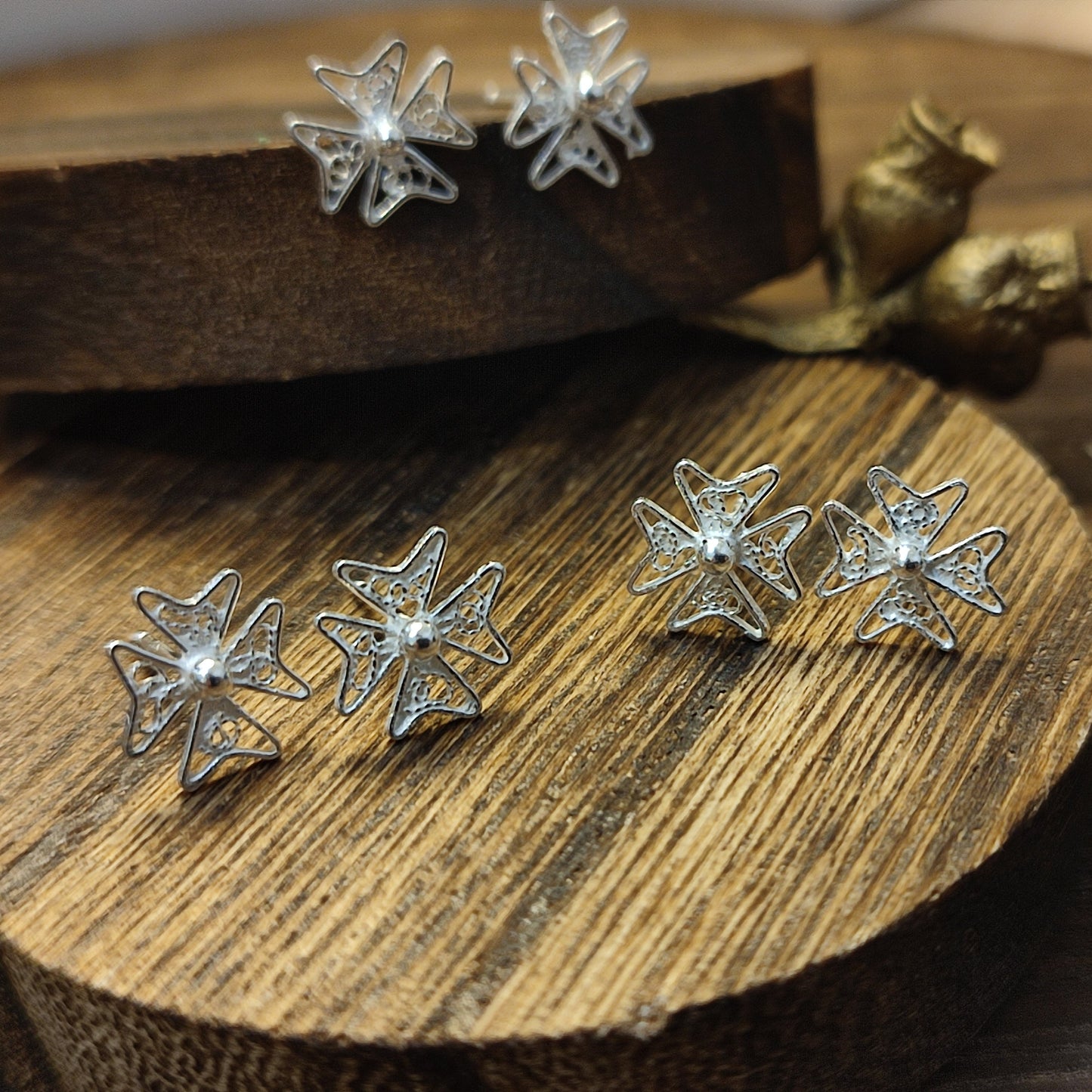 Tiny and Dainty Maltese Cross Studs